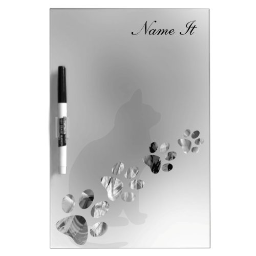 Paws Animal Clean Black and White Dry Erase Board