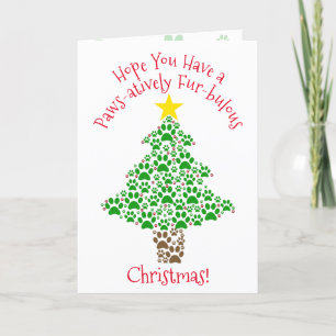 Paws-atively Fur-bulous Christmas Cute Pet Lovers  Holiday Card
