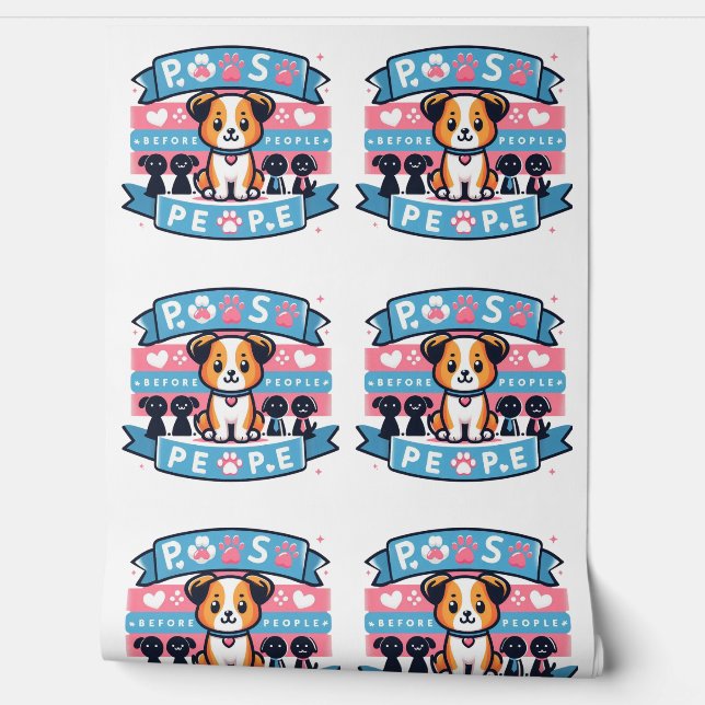 Paws Before People Cute Dog Lover Digital Art Wallpaper (Unrolling)