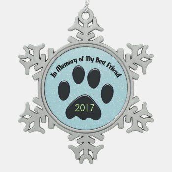 Paws Best Friend Snowflake Pewter Christmas Ornament by KitzmanDesignStudio at Zazzle