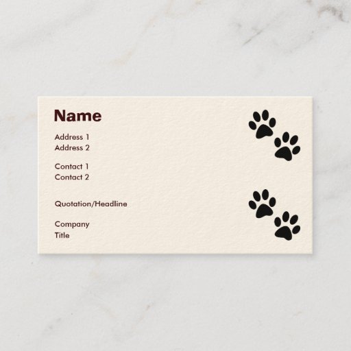 Customizable Paws Business Card Templates