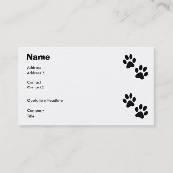 Paws Business Card by siffert at Zazzle