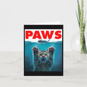 Paws Cat And Mouse Parody Humorous Kitten Chasing Card