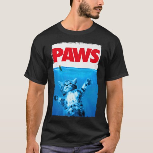 Paws Cat and Mouse Top Cute Funny Cat Lover Parod T_Shirt
