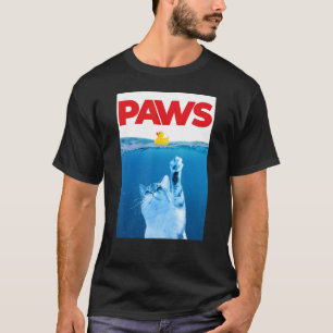 Paws Cat And Yellow Rubber Duck Cute Kitten  Cat P T-Shirt