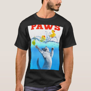 Paws Cat And Yellow Rubber Duck Cute Kitten Cat P T-Shirt