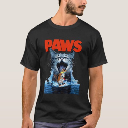 Paws Cat Lover Horror movie Parody T shirt