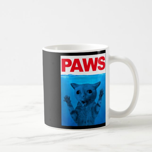 Paws Cat Meme Humor Funny Kitty Lover Funny Cats D Coffee Mug (Right)