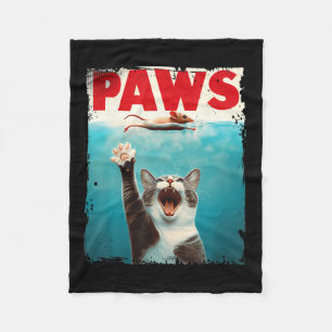 Paws Cat Mouse Parody Cat Shark Chasing Mouse Kitt Fleece Blanket