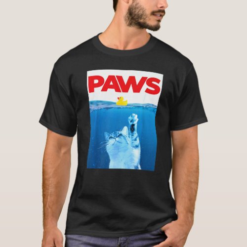 Paws Cat & Yellow Rubber Duck Cute Kitten  Cat Par T-Shirt
