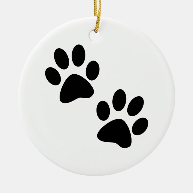 Paws Ceramic Ornament (Front)