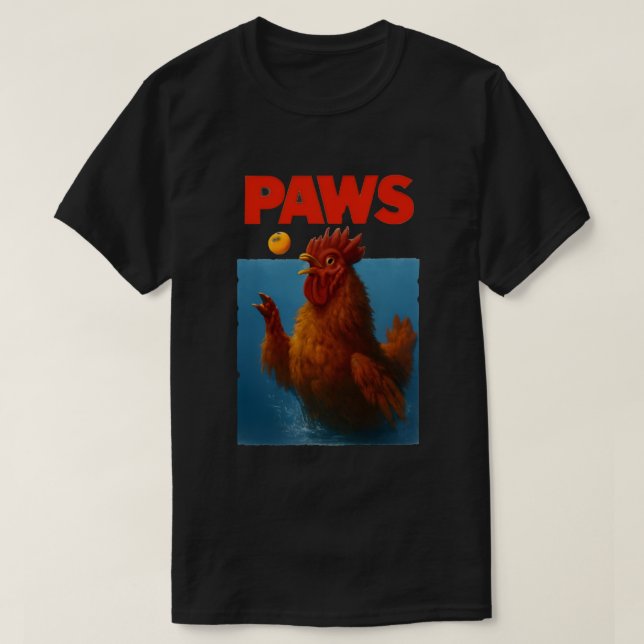 PAWS Chicken Meme Illustration for Animal Lovers T-Shirt (Design Front)