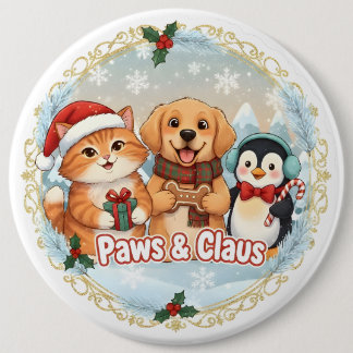 Paws & Claus Button