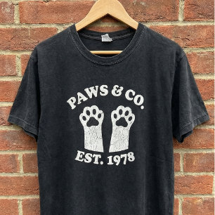 Paws & Co Est. 1978 Dog Paw Print Vintage Pet Love T-Shirt