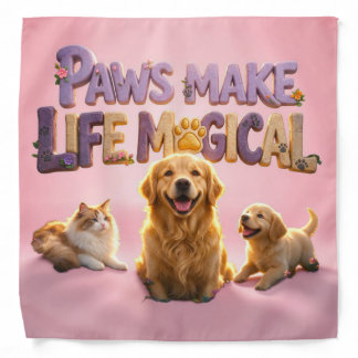 Paws,Cute Dog Cat Puppy Pet Lover Bandana