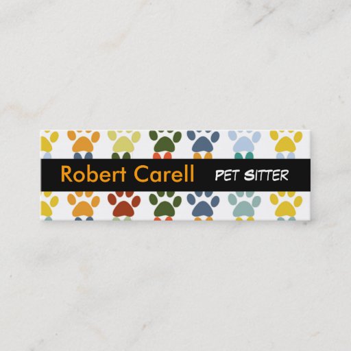 Customizable Colorful DOG Paws Business Card Template