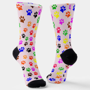 Paws Dog Lover Cat Lover Cat Mom Pet Girly Pink Socks
