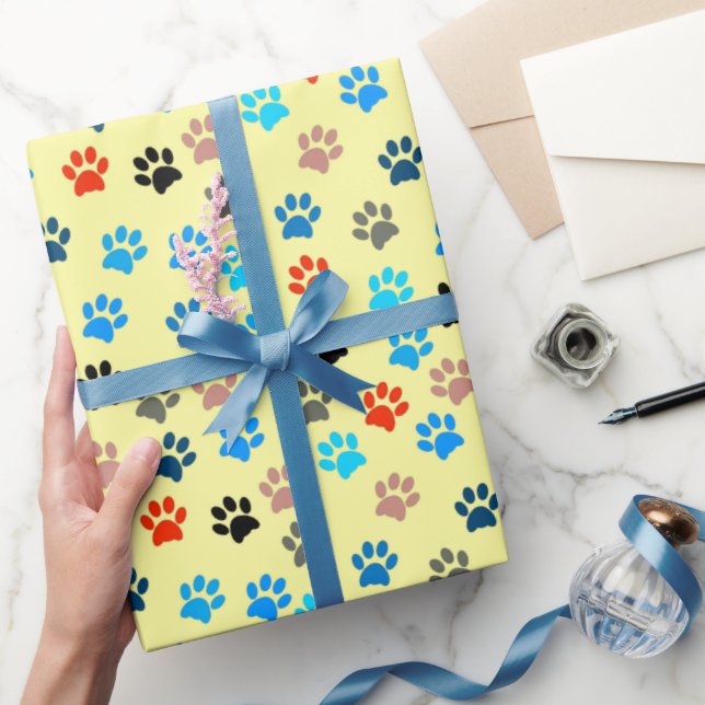 Paws Dog Lover Cat Lover Dog Mom Cat Mom Pet Lover Wrapping Paper (Gifting)