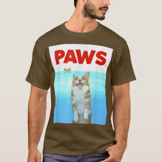 Paws Dog Parody 80s Corgi Shark Funny Dog Gift  T-Shirt