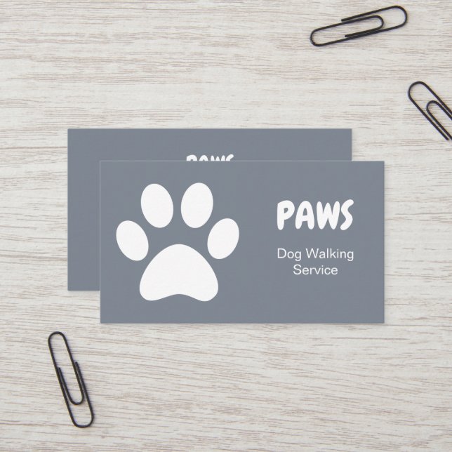 Paws Dog Walking  Business Card (Front/Back In Situ)