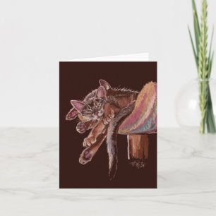 "Paws" Dozing Abyssinian Cats Card