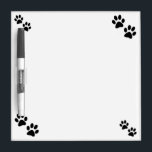 Paws Dry-Erase Board<br><div class="desc">Paws, a cute design featuring black pet paw prints. Design made with Photoshop by artist "Luna" Siffert. Customizable product. You can add text and images, change the background, change styles and sizes (depending on the product type), etc. This design is also available on other products.</div>