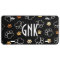 Paws Faux Glitter Black License Plate