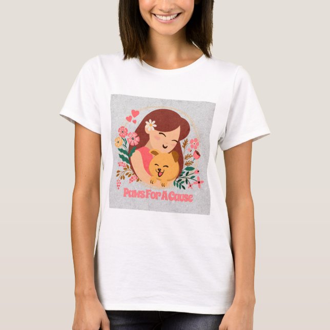 Paws For A Cause: Breast Cancer Awareness T-Shirt (Front)