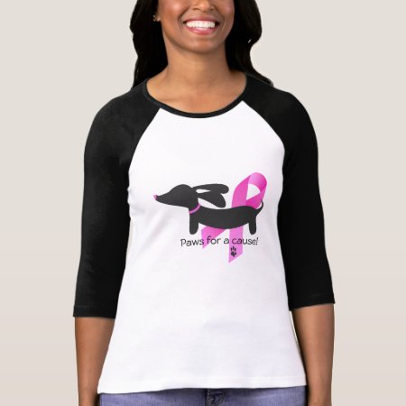 Paws For A Cause | Breast Cancer | Dachshund T-shirt