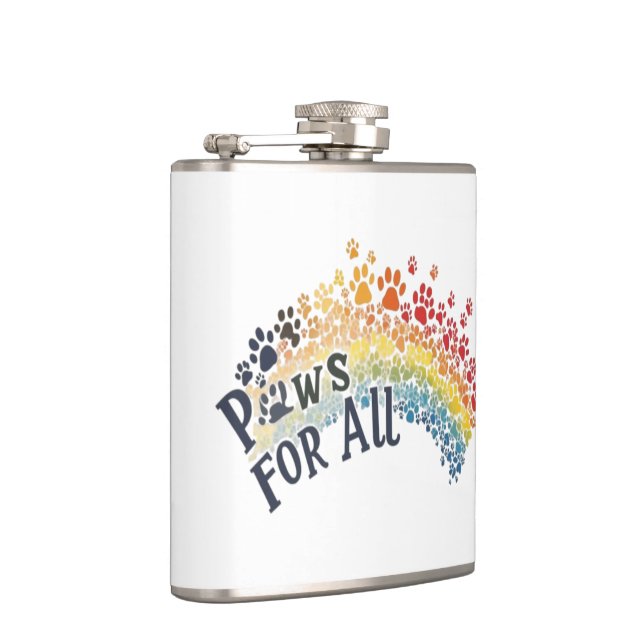 Paws for All – Rainbow Paw Print Unity  Flask (Right)