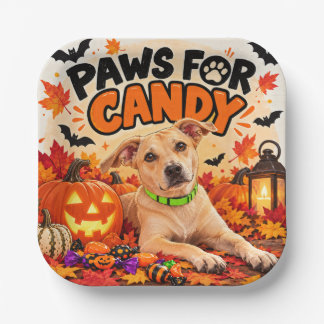 Paws for Candy Halloween Dog Paper Plates