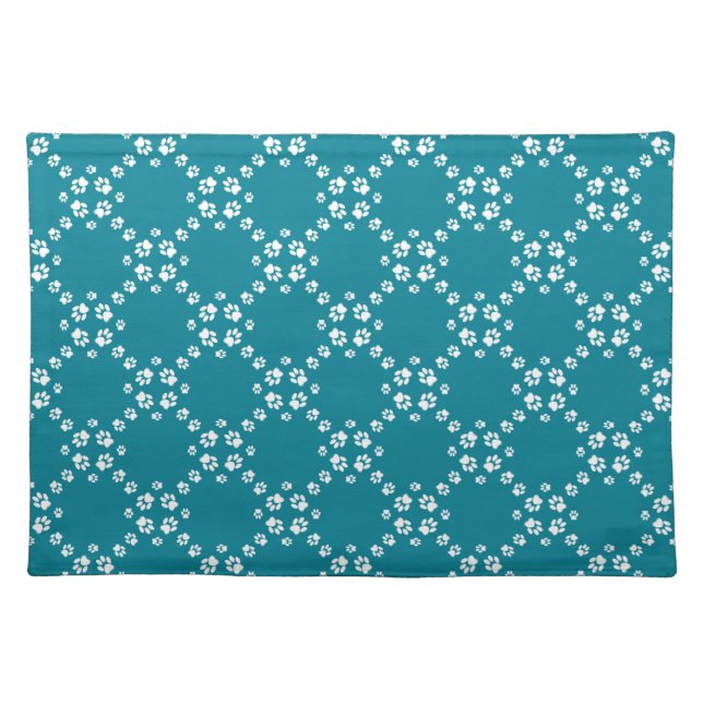 Paws-for-Décor Cloth Placemat (Jade/White) (Front)