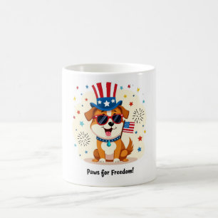 Paws for Freedom 4th of July Mug – Cute Patriotic 