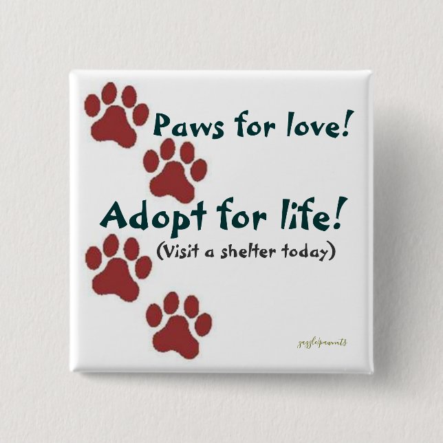 Paws for love! button (Front)