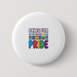 Paws for Pride Rainbow Paw Print Pet Lover Shirt_1 Button