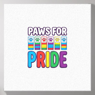 Paws for Pride Rainbow Paw Print Pet Lover Shirt_1 Canvas Photo Tile