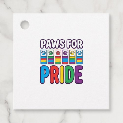 Paws for Pride Rainbow Paw Print Pet Lover Shirt_1 Favor Tags
