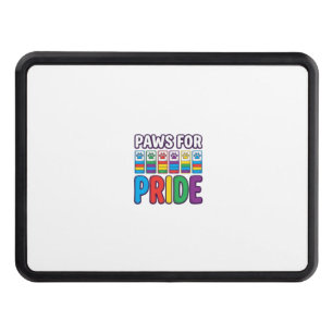 Paws for Pride Rainbow Paw Print Pet Lover Shirt_1 Hitch Cover
