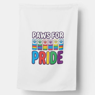 Paws for Pride Rainbow Paw Print Pet Lover Shirt_1 House Flag
