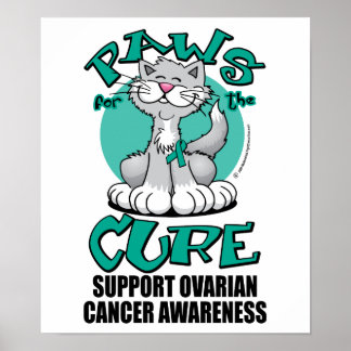 Paws for the Cure Cat Ovarian Cancer Poster