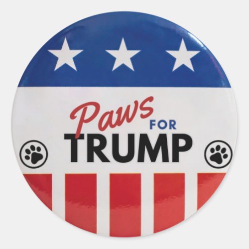 Paws For Trump Logo Sticker Red White and Blue