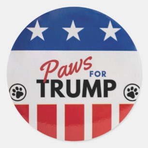 "Paws For Trump" Logo Sticker Red, White and Blue