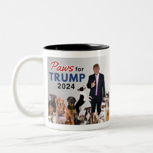 "Paws For Trump" Two-Tone Coffee Mug Trump 2024
