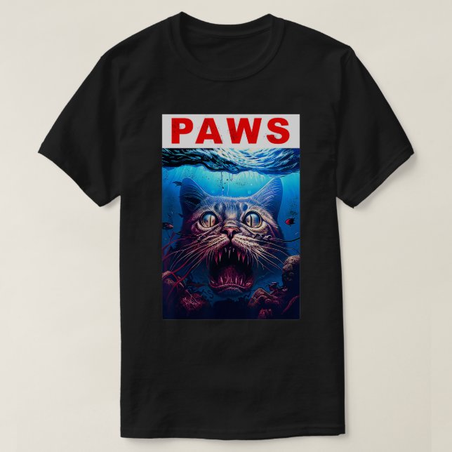 Paws Funny Cat Kitten Tomcat Kitty Parody Cat Love T-Shirt (Design Front)