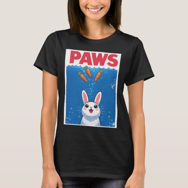 PAWS Funny Rabbit Shark T-Shirt (Front)