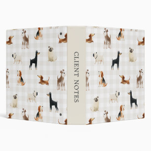 Paws Gingham lovely dogs 3 Ring Binder