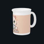 Paws, Hearts, & Hot Coffee: The Kawaii Kitty's Beverage Pitcher<br><div class="desc">This highly engaging digital art features an irresistible chibi-style cat with incredibly expressive, bright emerald eyes and soft blush cheeks. The little cat is securely hugging a steaming beverage mug. The design is saturated with warm, cozy tones and scattered hearts, perfectly capturing a feeling of comfort and affection, emphasized by...</div>