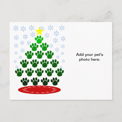 Paws Here Christmas Tree Postcard