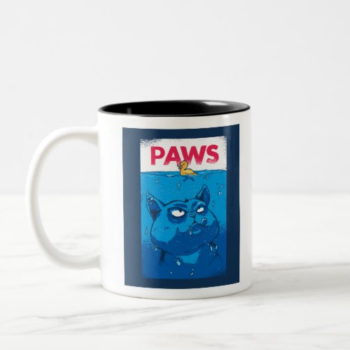 Paws Horror Movie Poster Spoof Two_Tone Coffee Mug