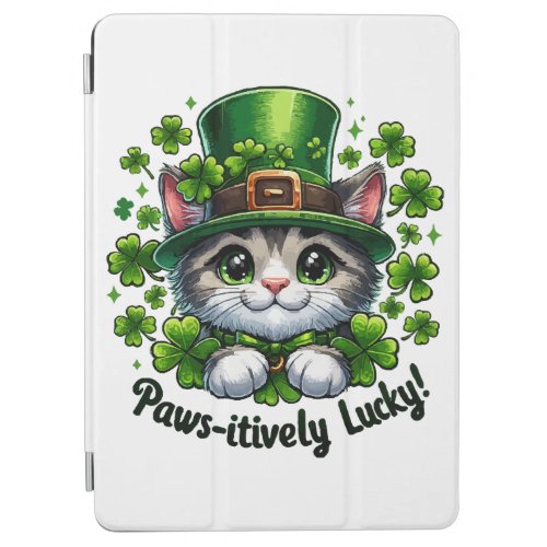 Paws_itively Lucky Festive Cat with St Patricks iPad Air Cover